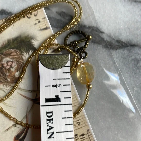 citrine gemstone necklace seed beads necklace - Picture 8 of 16